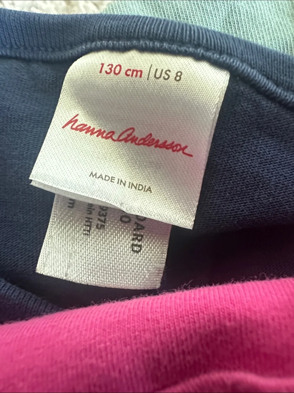 Hanna Andersson Navy, Magenta & Sage Tiered Long-Sleeve Dress